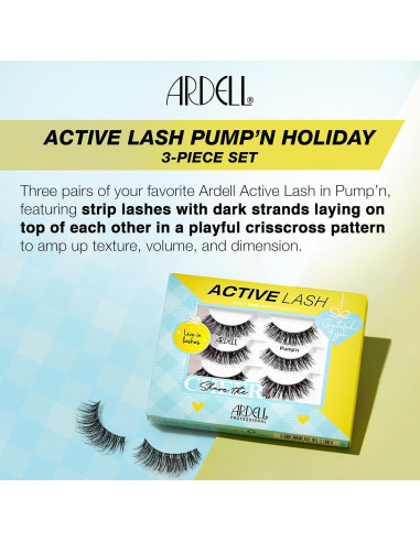 Conjunto de Pestañas Postizas Ardell Active Lash Pump'n - 3 Pares