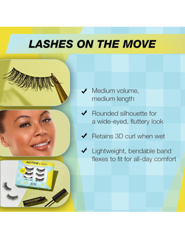 Conjunto de Pestañas Postizas Ardell Active Lash Pump'n - 3 Pares