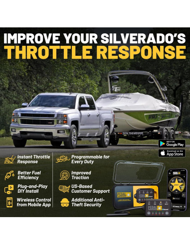 Controlador de Respuesta del Acelerador Pedal Commander PC65 para Chevrolet Silverado 2007-2018