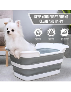 Bañera Plegable para Perros Smoochie Gris 1.22 kg 2