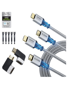 Cable HDMI 2.1 Elecan 8K Certificado 0.91m 2 Paquete 48Gbps