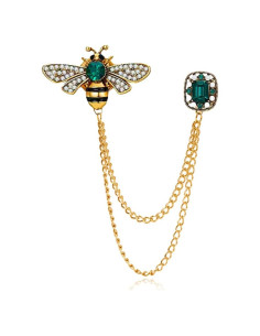 Broche de Insecto Abeja de Cristal XUN Zhe 3x2cm