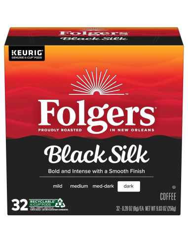 Café Folgers Black Silk Tostado Oscuro 128 Cápsulas K-Cup