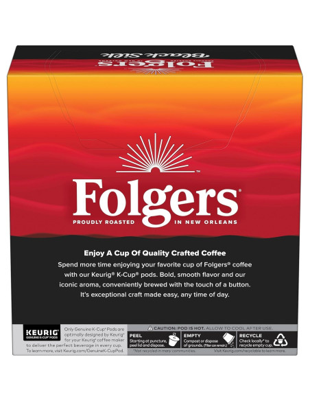 Café Folgers Black Silk Tostado Oscuro 128 Cápsulas K-Cup