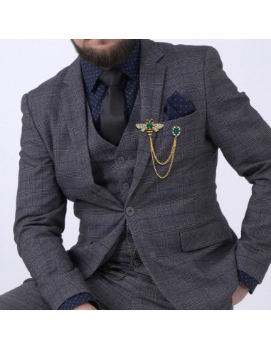 Broche de Insecto Abeja de Cristal XUN Zhe 3x2cm