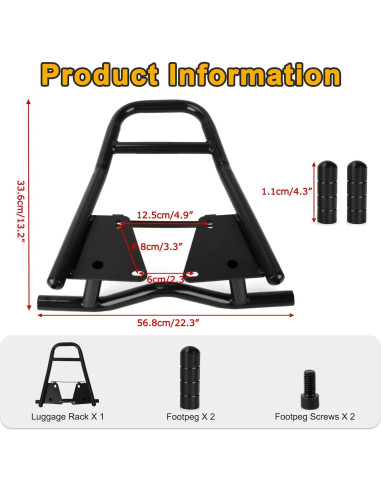 Soporte Trasero PSLER para Motocicleta MSX 125 2013-2020 - Hierro Negro