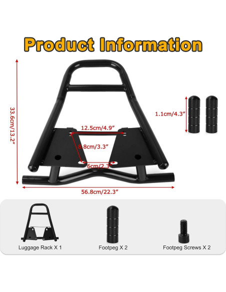 Soporte Trasero PSLER para Motocicleta MSX 125 2013-2020 - Hierro Negro