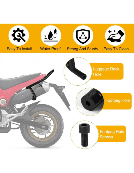 Soporte Trasero PSLER para Motocicleta MSX 125 2013-2020 - Hierro Negro