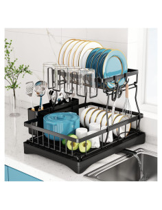Escurridor de Platos Doitsf de 2 Niveles Acero Inoxidable
