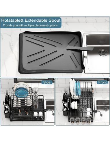 Escurridor de Platos Doitsf de 2 Niveles Acero Inoxidable