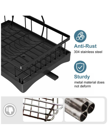 Escurridor de Platos Doitsf de 2 Niveles Acero Inoxidable