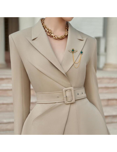 Broche de Insecto Abeja de Cristal XUN Zhe 3x2cm