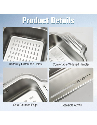 Colador Plegable IEMIEBSHA de Acero Inoxidable 34-44cm