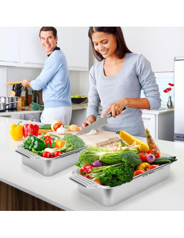 Colador Plegable IEMIEBSHA de Acero Inoxidable 34-44cm