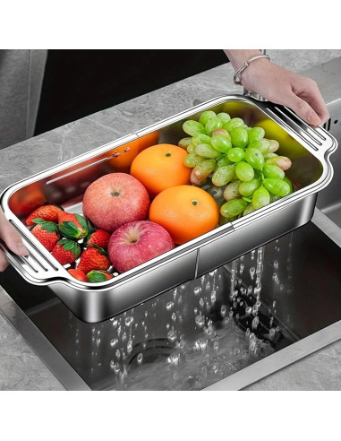 Colador Plegable IEMIEBSHA de Acero Inoxidable 34-44cm