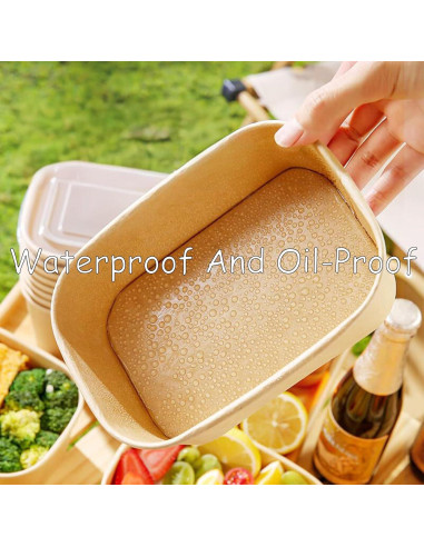 Paquete de 50 Cuencos Desechables FISDEN 25 OZ con Tapas