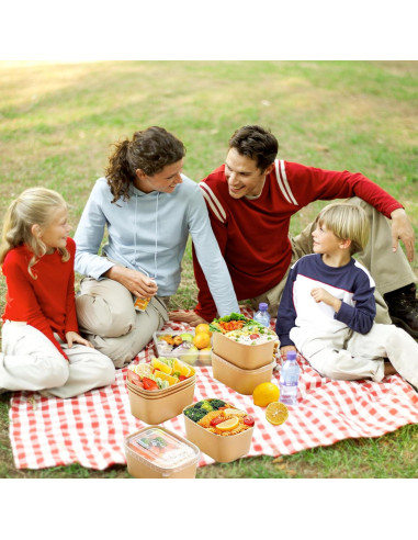 Paquete de 50 Cuencos Desechables FISDEN 25 OZ con Tapas