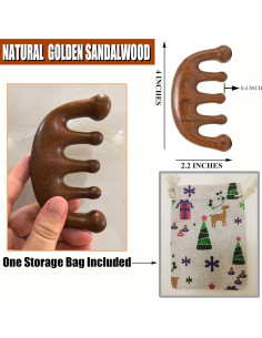 Masajeador de cuero cabelludo de madera Moreinday Gua Sha 2