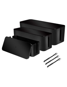Conjunto de 3 Cajas Organizadoras de Cables JUNGFORD - Negro