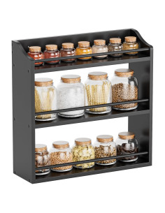 Soporte para Especias de Bambú STELLSTAR 3 Niveles Negro