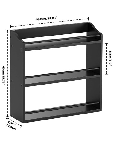 Soporte para Especias de Bambú STELLSTAR 3 Niveles Negro