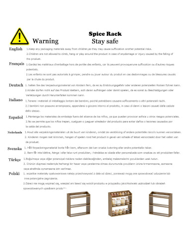 Soporte para Especias de Bambú STELLSTAR 3 Niveles Negro