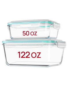 Contenedores de Almacenamiento de Vidrio Vtopmart 3.6L y 1.5L