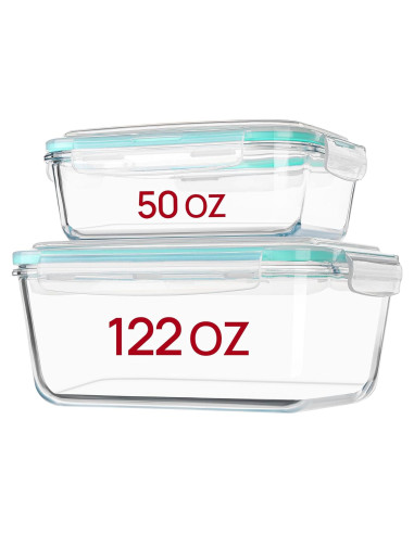 Contenedores de Almacenamiento de Vidrio Vtopmart 3.6L y 1.5L