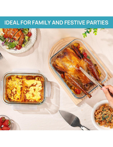 Contenedores de Almacenamiento de Vidrio Vtopmart 3.6L y 1.5L