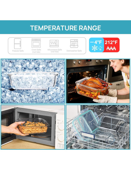 Contenedores de Almacenamiento de Vidrio Vtopmart 3.6L y 1.5L