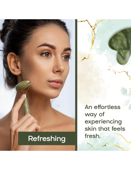 Rodillo de Jade y Gua Sha BeautyFrizz - Set de Cuidado Facial Rodillo de Jade y Gua Sha BeautyFrizz - Set de Cuidado Facial