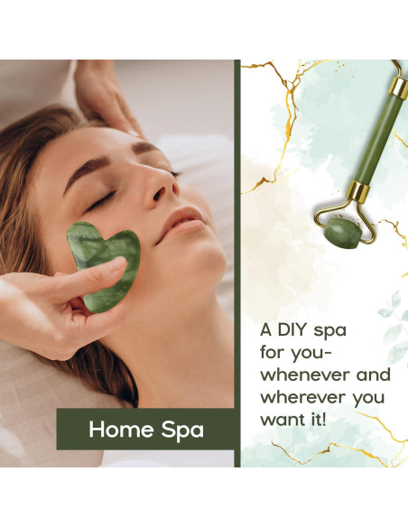 Rodillo de Jade y Gua Sha BeautyFrizz - Set de Cuidado Facial Rodillo de Jade y Gua Sha BeautyFrizz - Set de Cuidado Facial