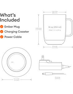 Taza Inteligente Ember 414 ml con Tapa y Espumador Zulay 2