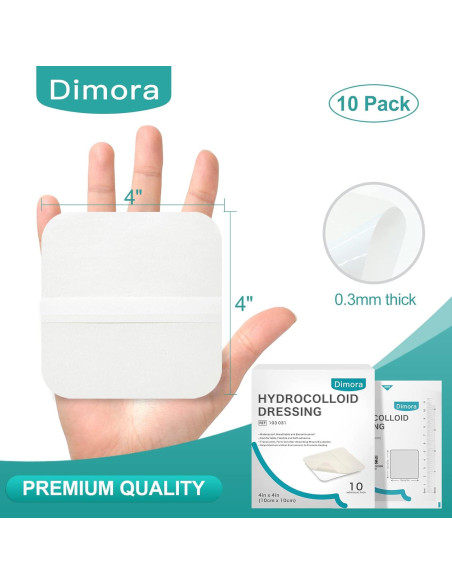 Vendaje Hidrocoloide Dimora 10 Parches 10x10 cm Estéril Impermeable