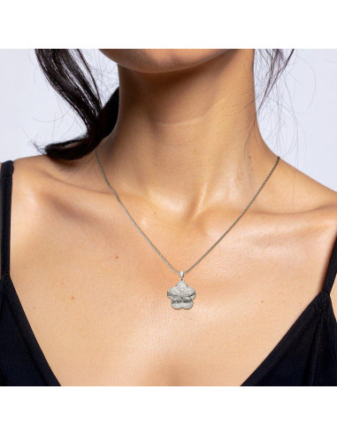 Collar Locket de Foto Personalizado Flor Plata 925 IceCarats