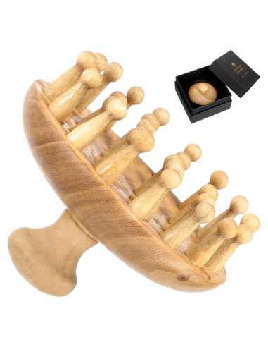 Peine de Madera GLEAVI para Masaje y Cuidado del Cabello
