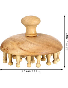 Peine de Madera GLEAVI para Masaje y Cuidado del Cabello 2