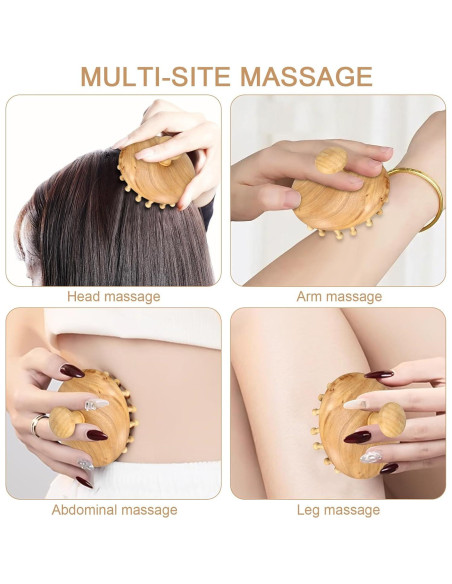 Peine de Madera GLEAVI para Masaje y Cuidado del Cabello