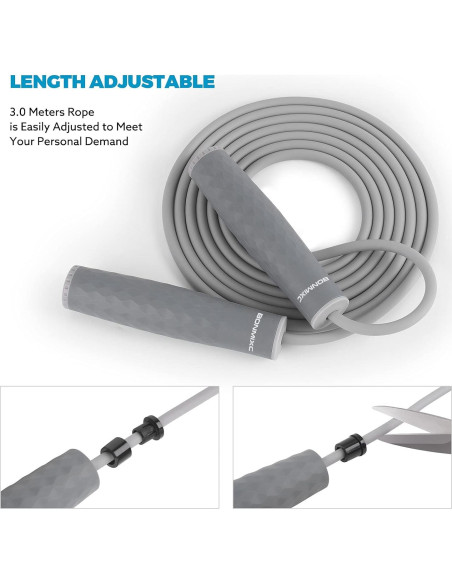 Cuerda de Saltar con Peso BONMIXC 0.45 kg Ajustable para Fitness