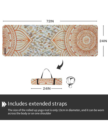 Alfombrilla de Yoga Antideslizante WUWAN 183x61cm 8mm TPE