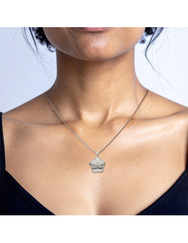 Collar Locket de Foto Personalizado Flor Plata 925 IceCarats