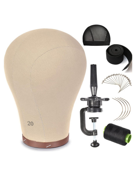 Cabeza de Maniquí de Lienzo de Corcho ZGCYSMHT 50 cm con Soporte