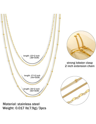 Collar Kremix Dorado Impermeable Acero Inoxidable para Mujeres