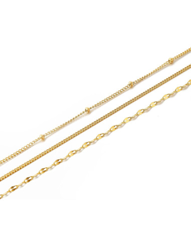 Collar Kremix Dorado Impermeable Acero Inoxidable para Mujeres