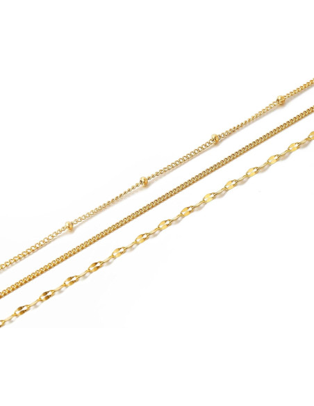 Collar Kremix Dorado Impermeable Acero Inoxidable para Mujeres