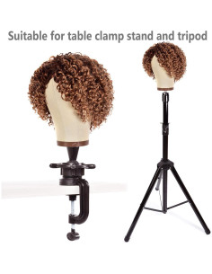 Cabeza de Maniquí de Lienzo de Corcho ZGCYSMHT 50 cm con Soporte 2