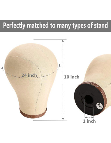Cabeza de Maniquí de Lienzo de Corcho ZGCYSMHT 50 cm con Soporte