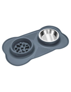 Cuenco Antideslizante para Perros y Gatos ALTANIM M Gris