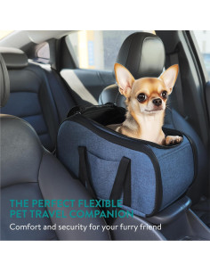 Asiento de Coche para Perros Navaris - Elevador y Cama 38x24cm 2