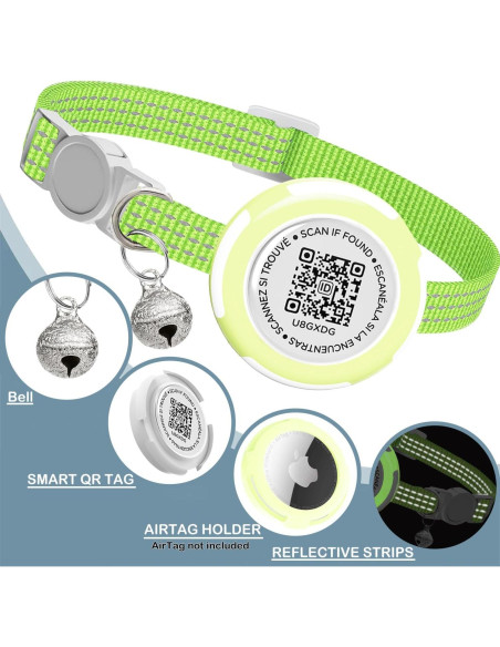Collar para Gato HENGSHEYUE con Soporte Airtag Impermeable 20-32cm